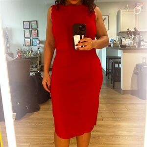 Elegant Red Sleeveless Dress